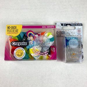 Invisi bobble No Ouch Crayola Hair Scrunchies 2x & traceless hair rings 5x